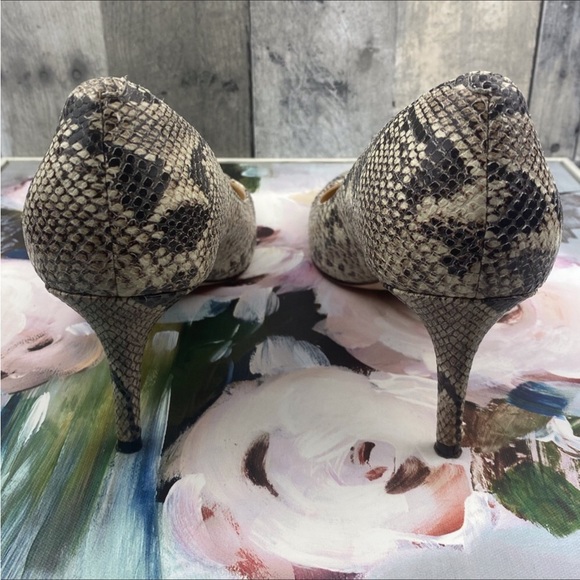 Cole Haan Harlow Snakeskin Embossed Leather Heels Size 9.5 - Picture 7 of 14